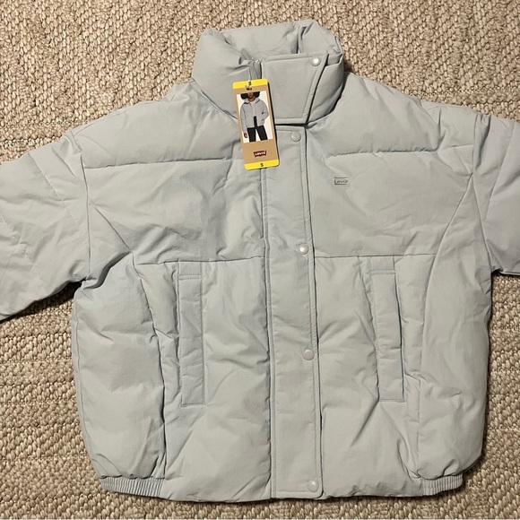 Levi's Womens Cropped Puffer Jacket - Air Blue - size small - Picture 9 of 13